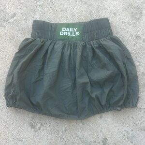 Daily Drills Army Green Bubble Skirt Women's Size S